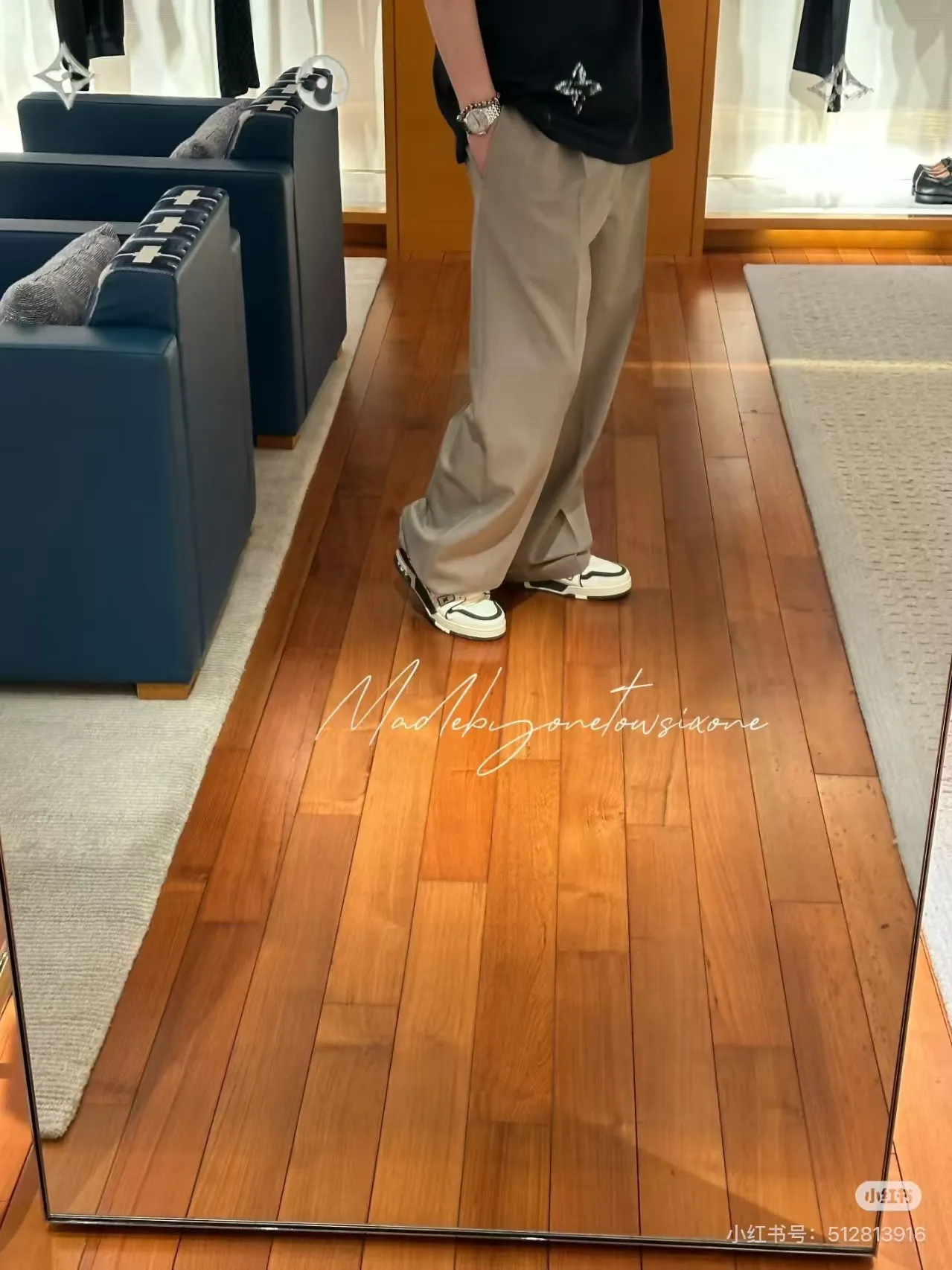 Louis Vuitton/Louis Vuitton 25Fw Khaki wool straight trousers